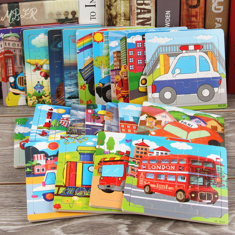 9-16-20-30-40-60片儿童拼图交通汽车动物坦克益智玩具男孩3到6岁