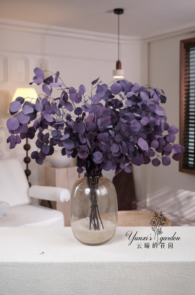 【桌面款】AAA级永生紫叶苹果尤加利叶桌面款调性花材客厅花束紫色