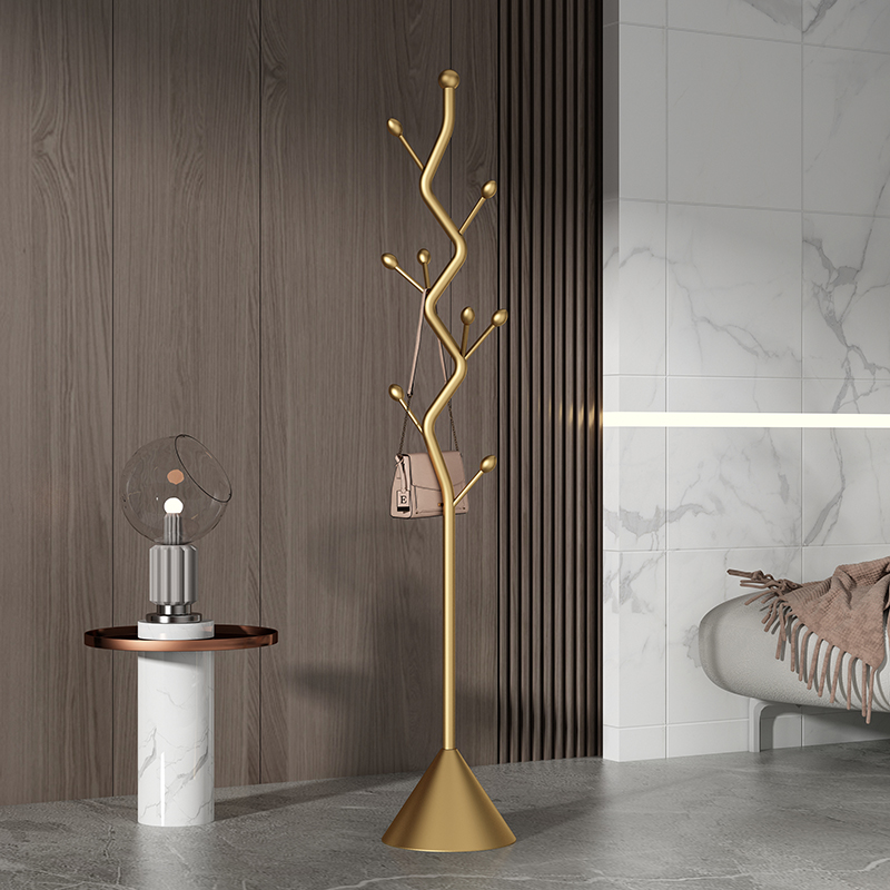 轻奢落地挂衣架卧室挂衣服架子家用简易衣帽架客厅立式包架衣服架