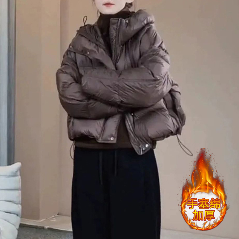 2025秋冬季新款洋气短款棉服外套女小个子夹棉加厚棉衣保暖面包服