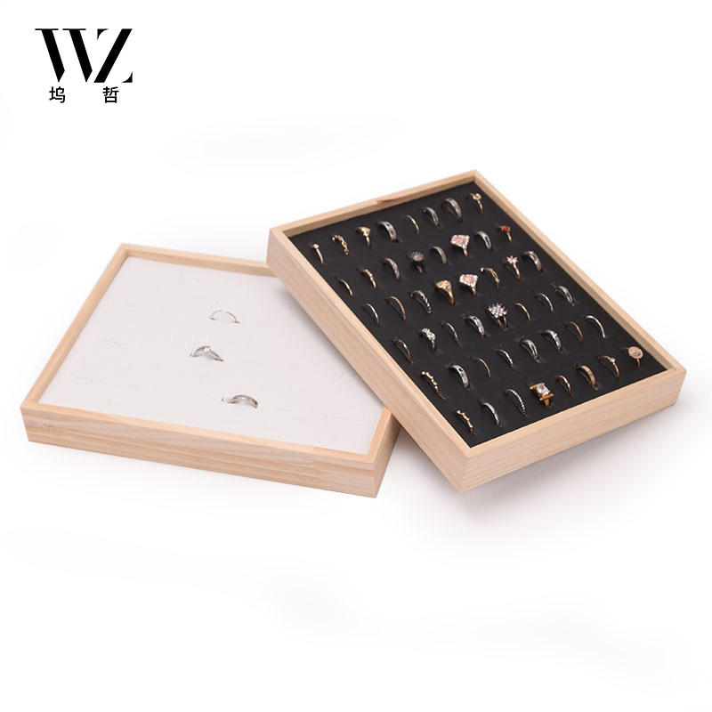 首饰盒/箱 实木耳钉戒指托盘珠宝首饰陈列道具首饰盒珠宝收纳盒