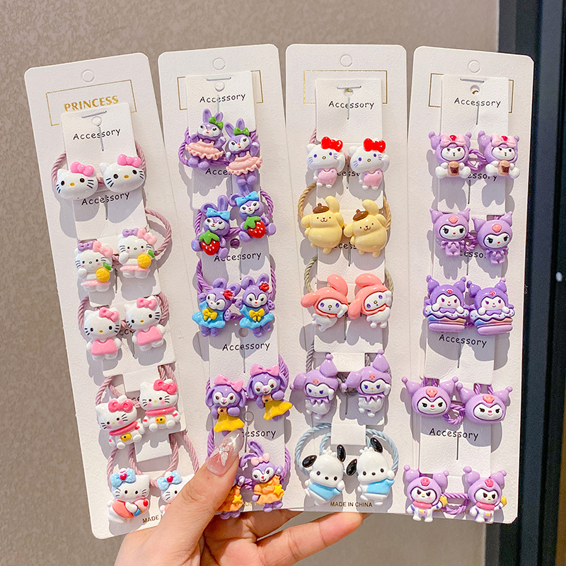 儿童可爱卡通三丽鸥宝宝发圈发绳甜美女童高弹耐用不伤发皮筋发饰