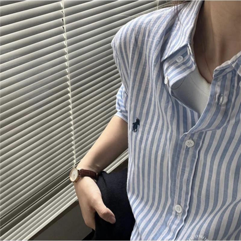 条纹衬衫外套女夏季新款外搭开衫薄款宽松气质长袖纯棉衬衣