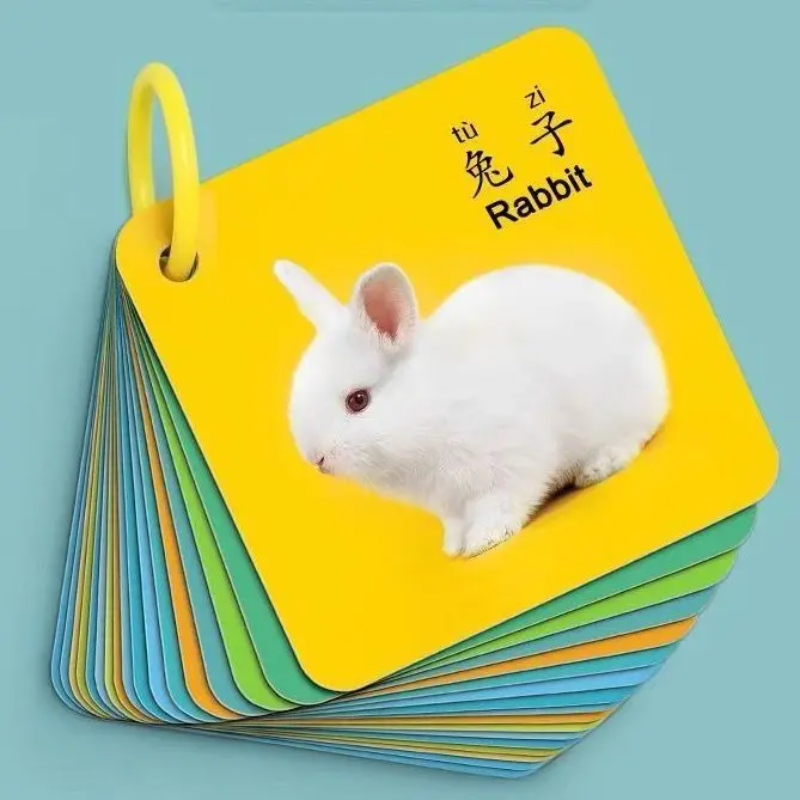 动物卡片认知早教启蒙书儿童宝宝玩具婴儿幼识字看图识物