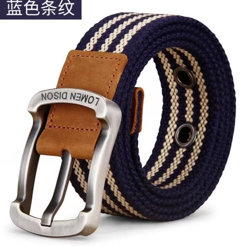 学生腰带裤腰带休闲编织皮带帆布腰带潮流条纹军训青少年户外韩版