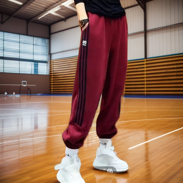 2025春秋冬新款时尚百搭松紧高腰宽松休闲加厚加绒束脚百搭卫裤女