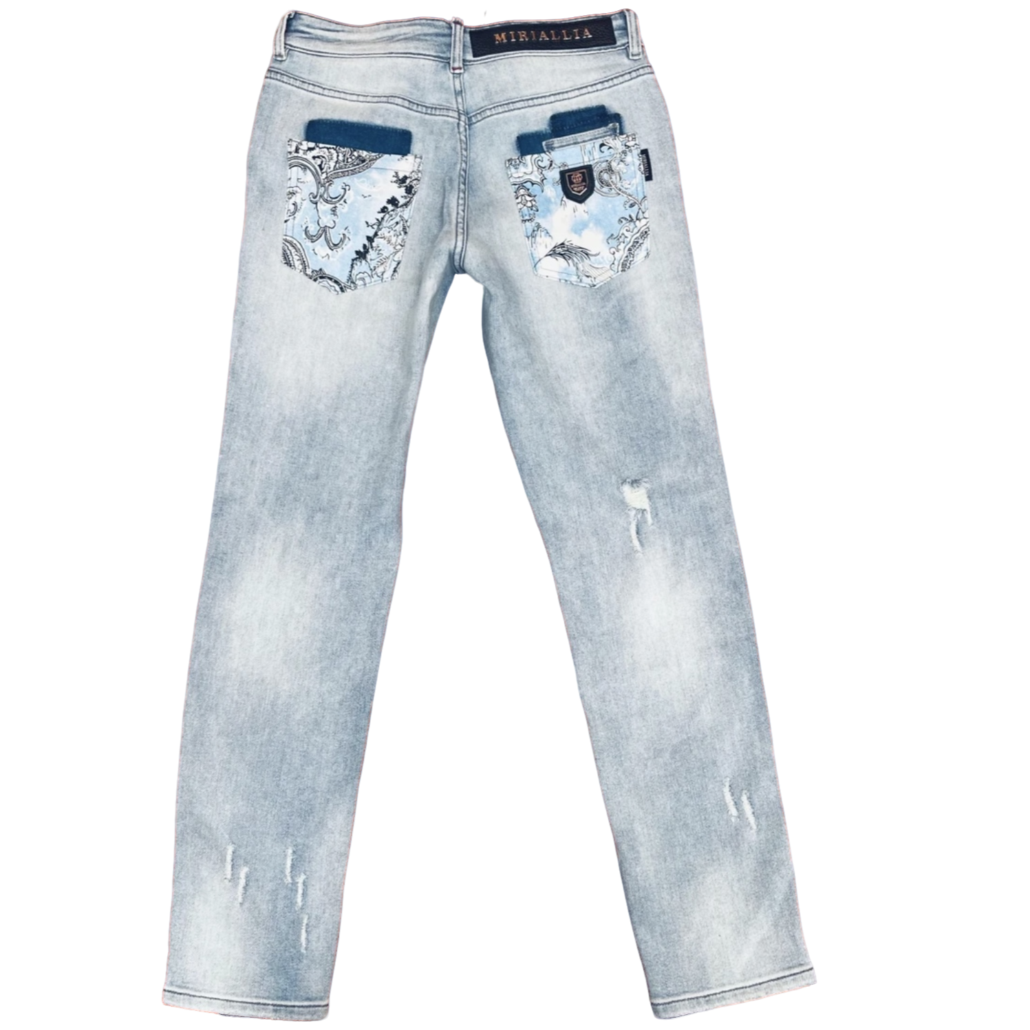 MIRIALLIA高奢定制8830水墨丹青男士小直筒潮流牛仔裤男牛仔裤子