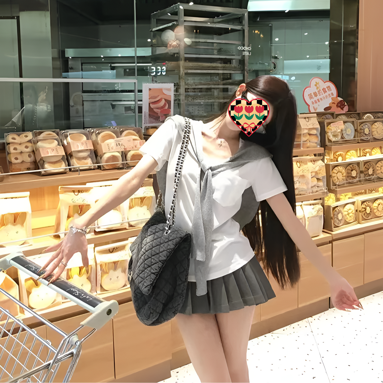 【XY】夏季清凉透气学院风百搭纯色短袖T恤披肩半身时尚套装百褶裙