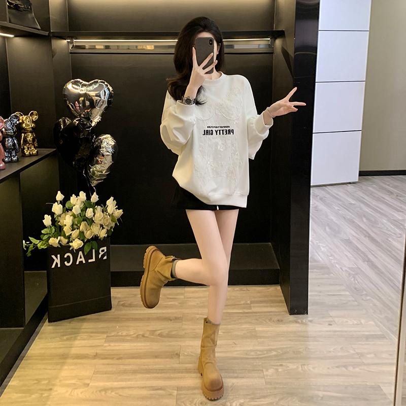 小众炸街高级感女装卫衣时尚秋冬新款爆款百搭宽松慵懒风字母上衣