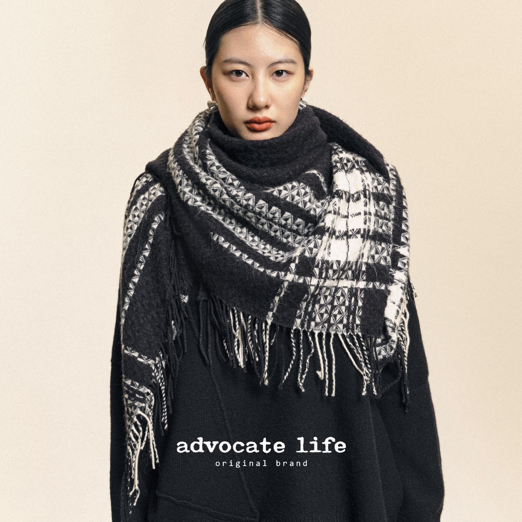 生活主张Advocatelife2025新款洋气气质撞色复古围巾女装GQ302426