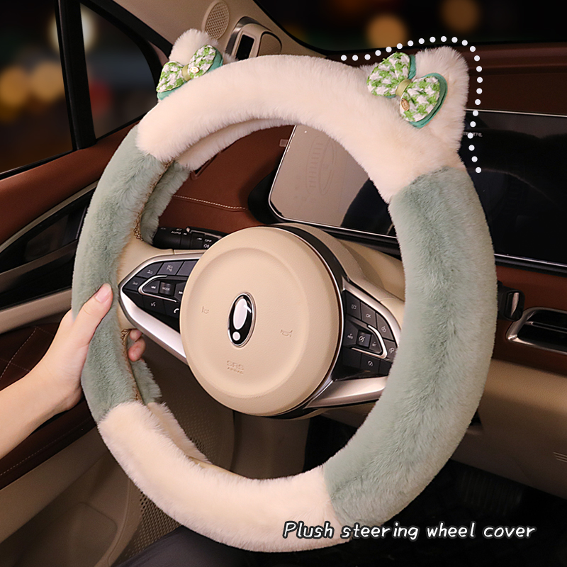 福特锐界金牛座新福克斯翼虎翼博福克斯方向盘套冬季短毛绒把套女