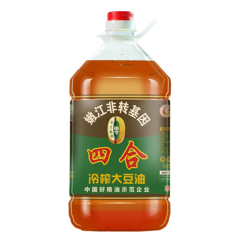 丹凤四合方桶浓香型0反式脂肪低温冷榨大豆油5L/桶