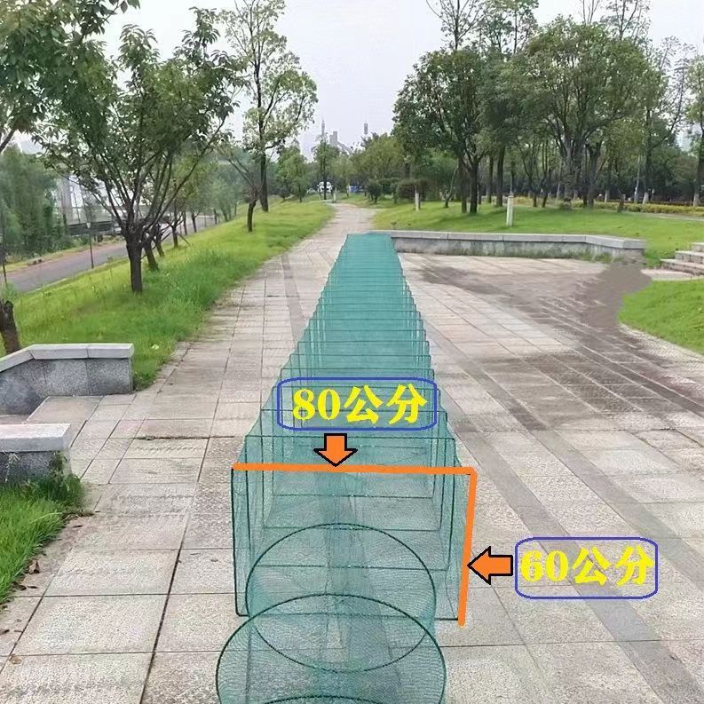 湖南35米80/60大号鱼笼虾笼渔网框鱼笼沉底大鱼笼子有结网黄辣丁