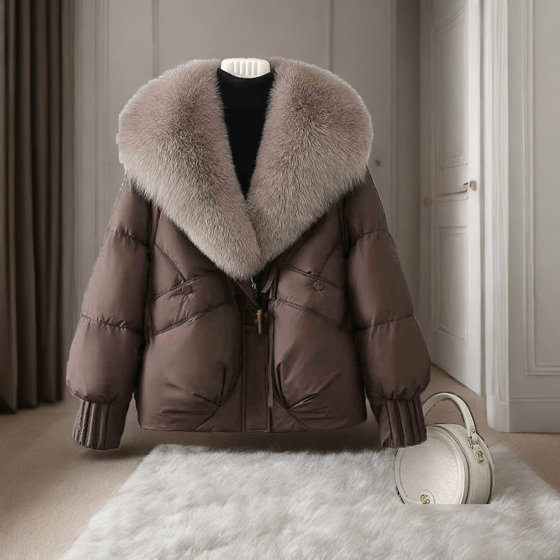 高级感超好看气质棉服女2025冬季新款保暖加厚毛领宽松面包服外套