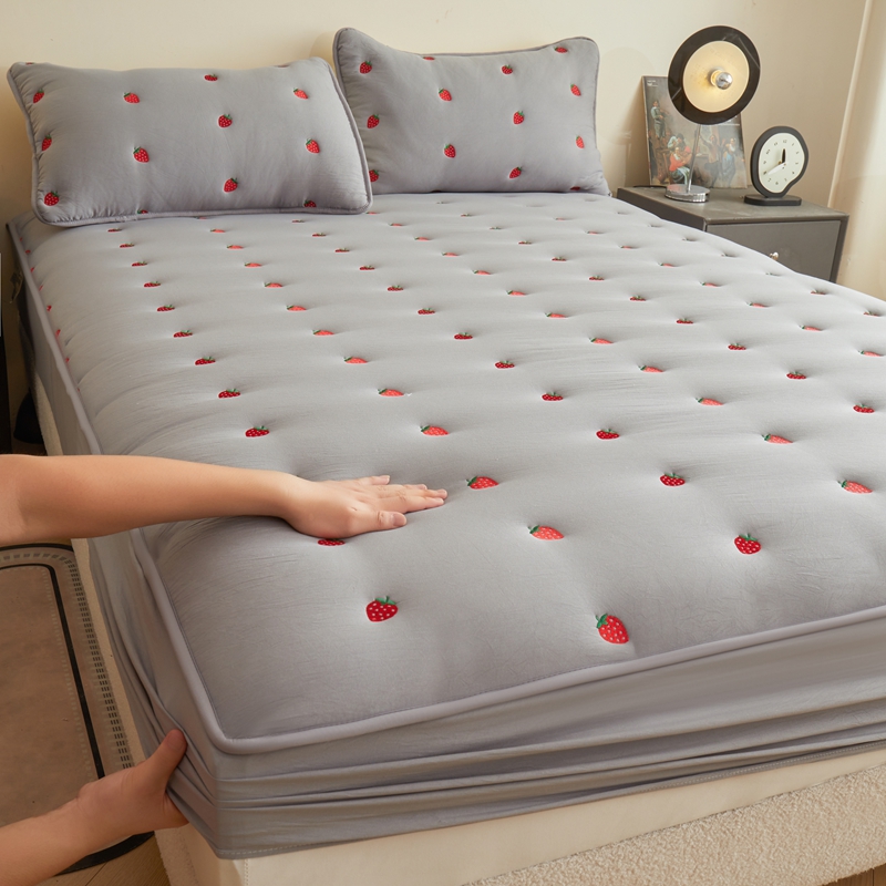 a类床褥式夹棉床笠单件加厚床罩床垫保护套防滑床单防尘床套