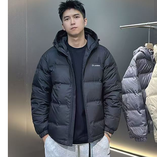 【加厚抗寒】2025秋冬新款男士棉服短款简约轻盈保暖棉袄连帽面包服