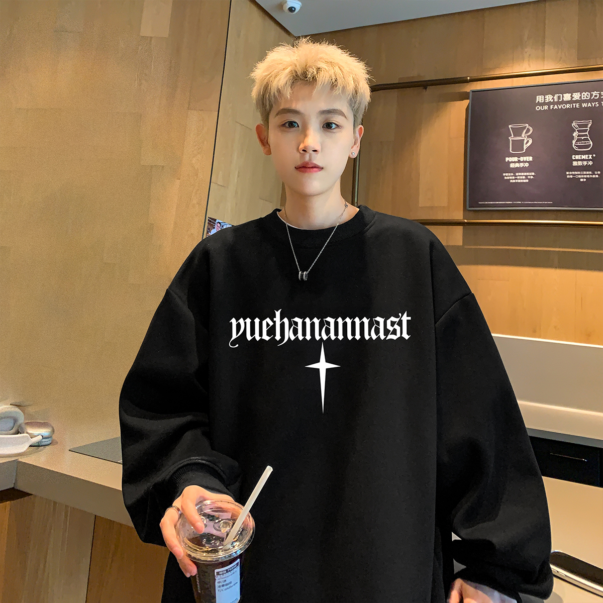 重磅秋季卫衣男款2025新款美式潮牌宽松百搭上衣男生休闲长袖男装