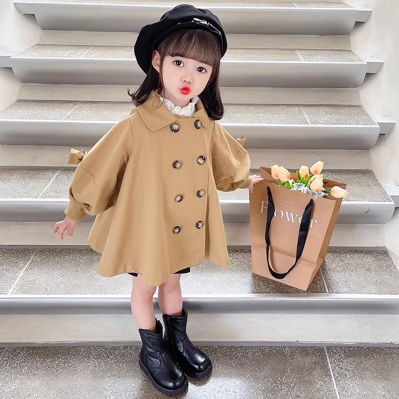 女童外套秋季2024新款儿童洋气中长款风衣女宝宝时髦韩系网红衣服