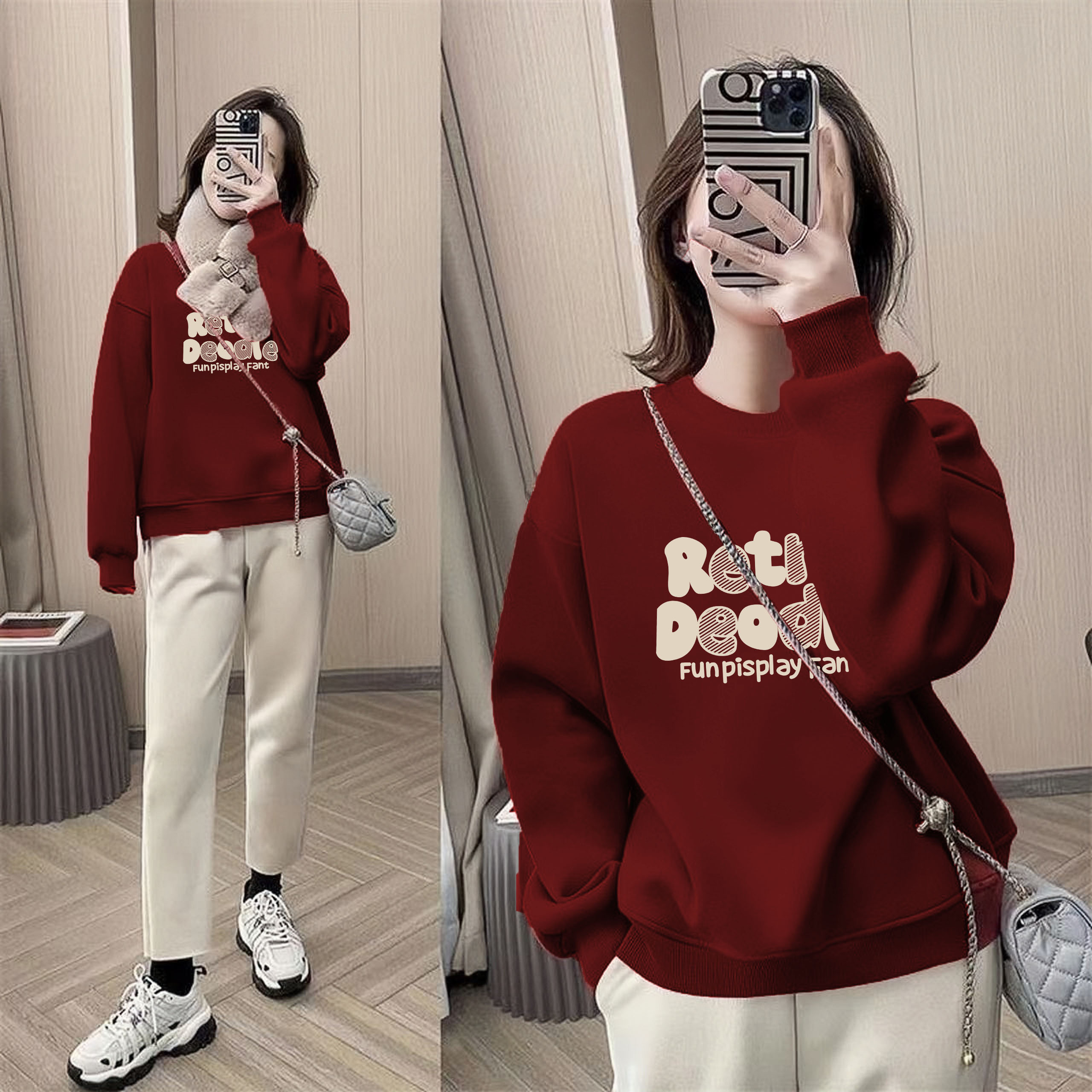 即墨卫衣女秋冬季新爆款小个子加绒加厚洋气减龄休闲百搭圆领上衣