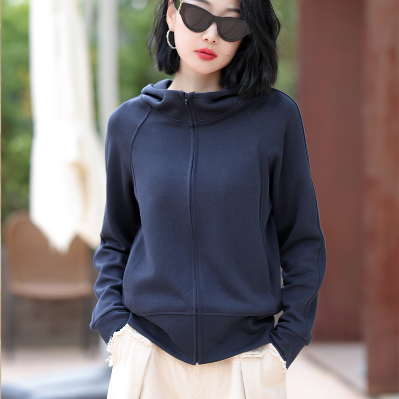 连帽卫衣女装外套2025春秋大码休闲简约长袖开衫韩版时尚显瘦上衣