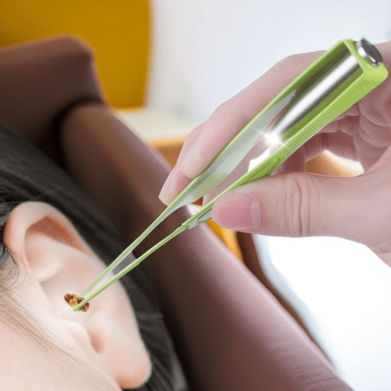 新款带灯挖耳镊通用超强发光清洁耳勺宝宝耳朵清洁神器发光镊子