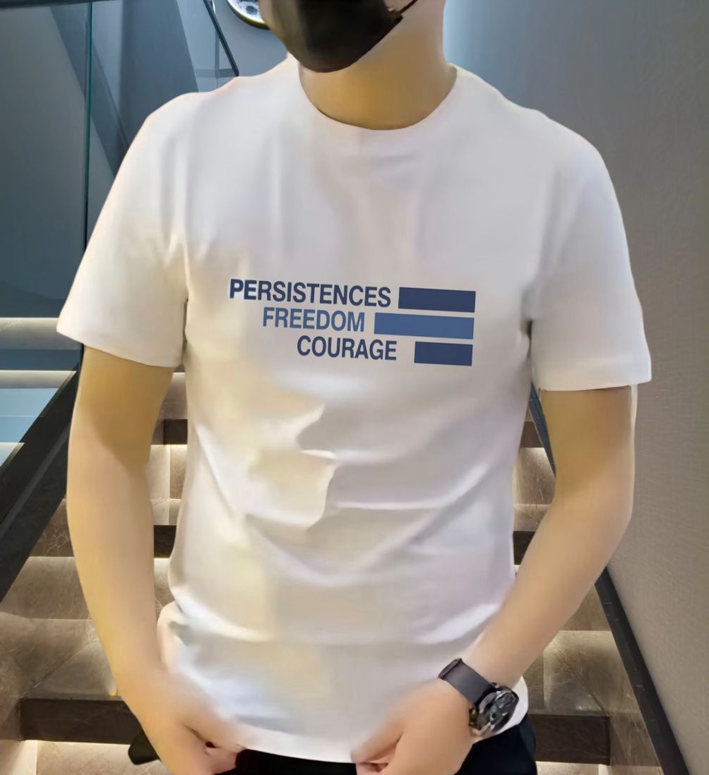 2024新款时尚潮流运动休闲男士百搭修身圆领弹力短袖高品质