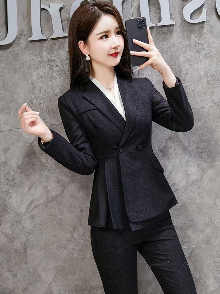 西装套装女秋冬职业装时尚气质女神范修身面试正装前台工作服经理