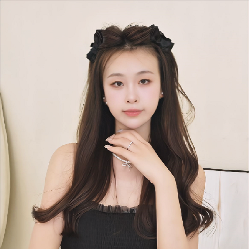 网红新款发卡蓬松高颅顶黑色蝴蝶结公主气质抓夹小号女刘海侧边夹