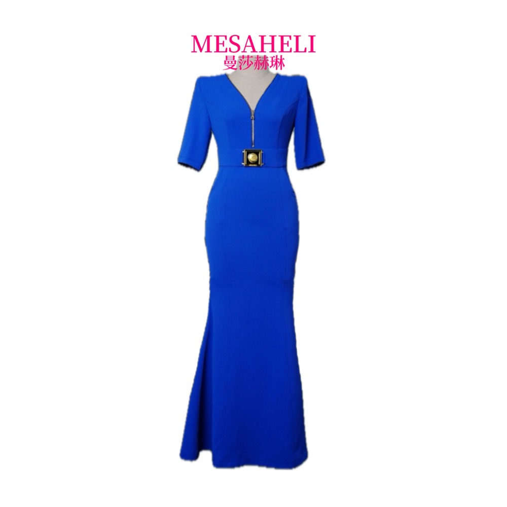 MESAHELI/曼莎赫琳 时尚气质修身夏季包臀名媛女装连衣裙0052
