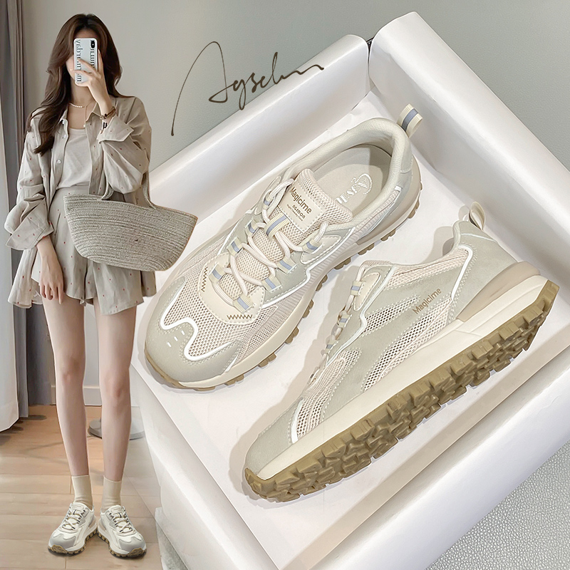 奥古狮登网面阿甘鞋女2026新款夏季透气薄款运动鞋休闲轻便登山鞋