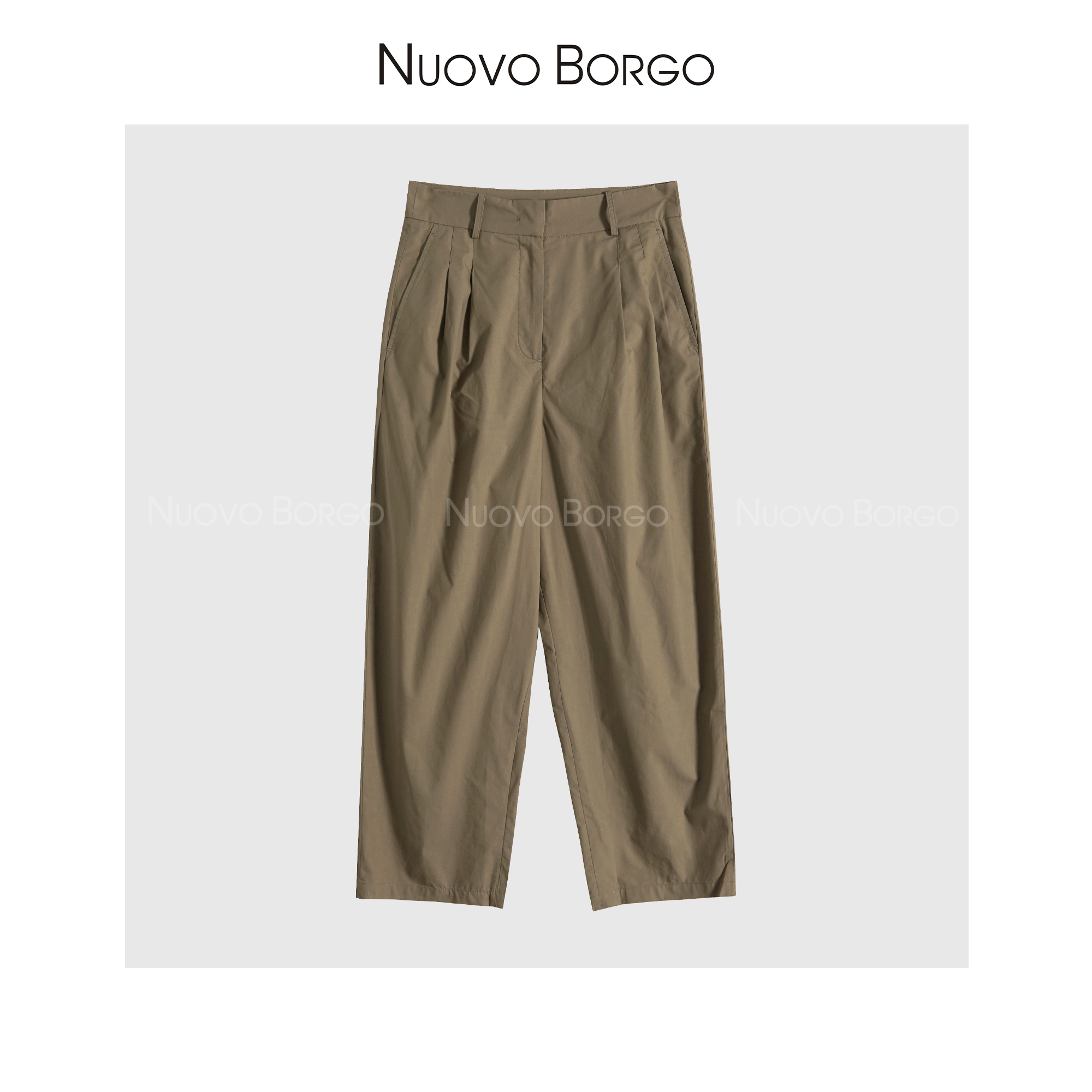 Nuovo Borgo 薄款休闲裤宽松直筒阔腿裤九分裤工装裤女 A12/0485