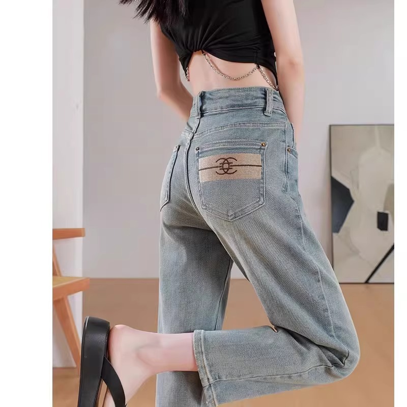 ruiliya/芮丽娅九分直筒牛仔裤女春夏薄款2025新款高腰显瘦烟管裤