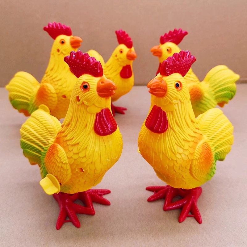 网红发条玩具上弦蹦跳大公鸡仿真动物玩具男女孩开发智力学爬