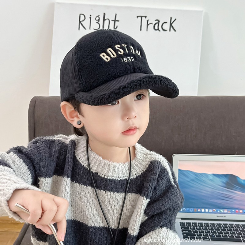 儿童帽子秋冬男童鸭舌帽保暖女童棒球帽韩版潮冬天小孩宝宝太阳帽