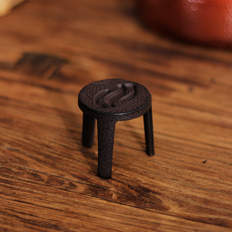 铸铁盖置铁盖托三足盖置陶瓷防尘茶具配件茶道围炉煮茶全手工配件