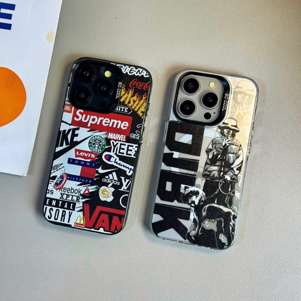 潮牌标个性全包iphone16/15/14promax磨砂适用于苹果16磁吸手机壳