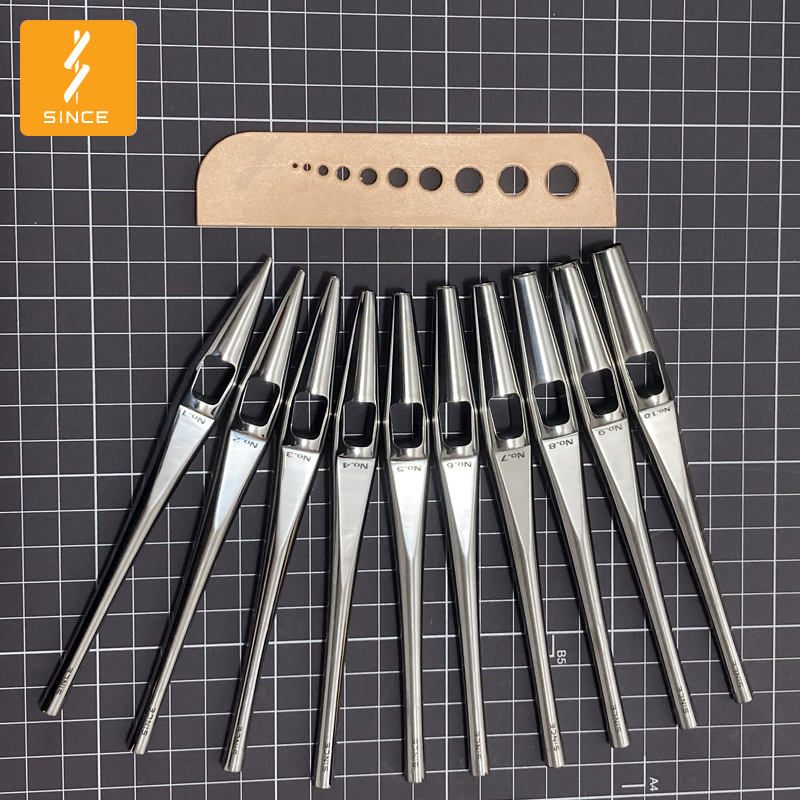 Since皮艺圆冲一体皮革打孔工具皮具diy手工冲子皮带冲表带打孔器