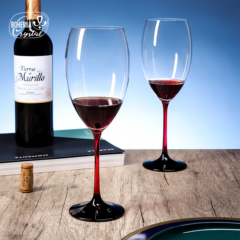 莱克斯捷克进口高档水晶手工红领结波尔多红酒杯高端无铅葡萄酒杯