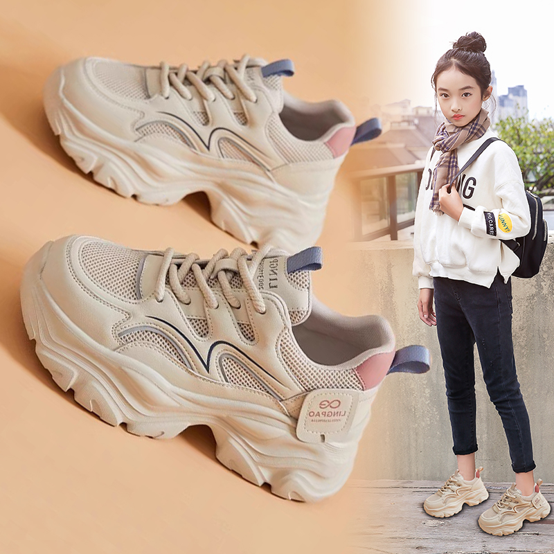 运动2025春秋季新款透气百搭网鞋中大童软底休闲女童透气网鞋