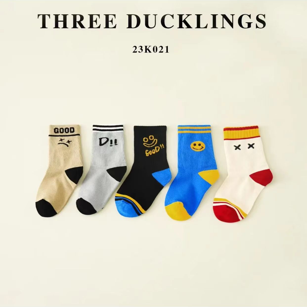 安馨推荐   三只小鸭 时尚洋气儿童秋冬款袜子百搭可爱（一盒5双）