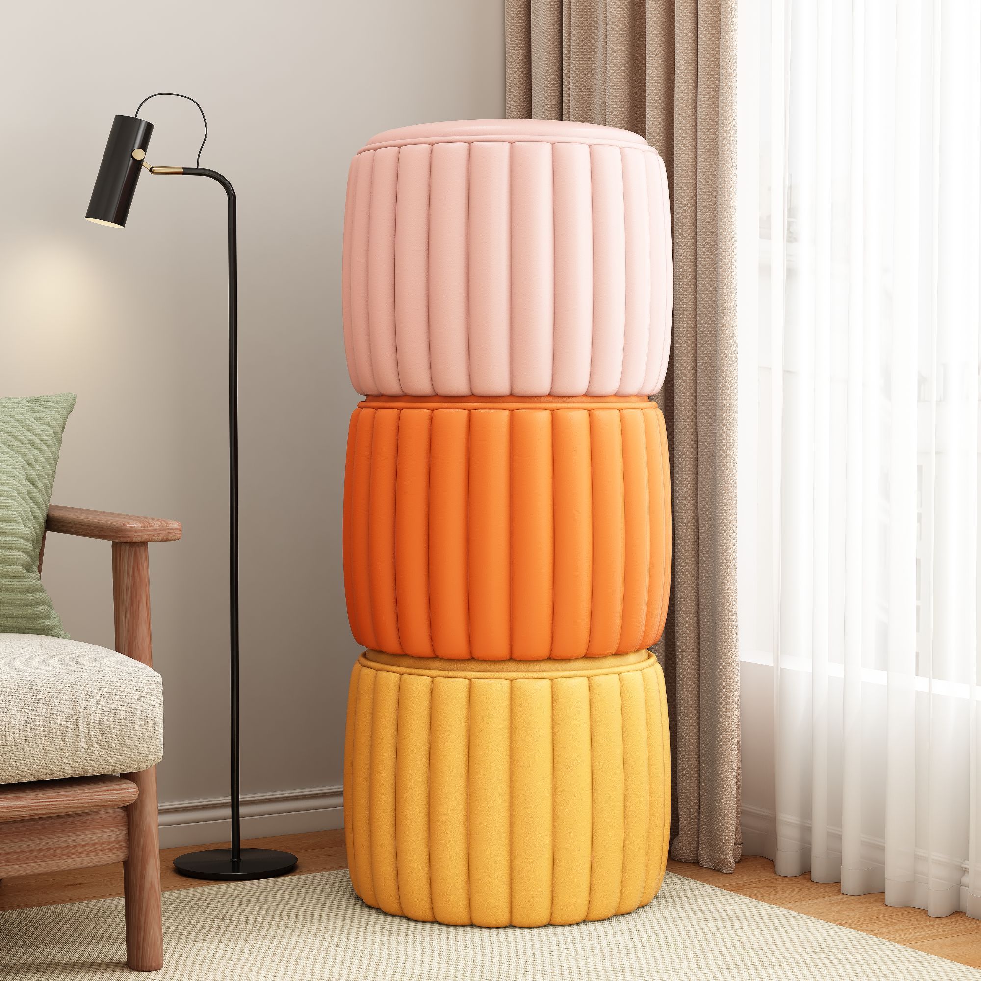 小凳子家用矮凳创意家居小凳子南瓜凳现代简约茶几圆凳客厅换鞋凳