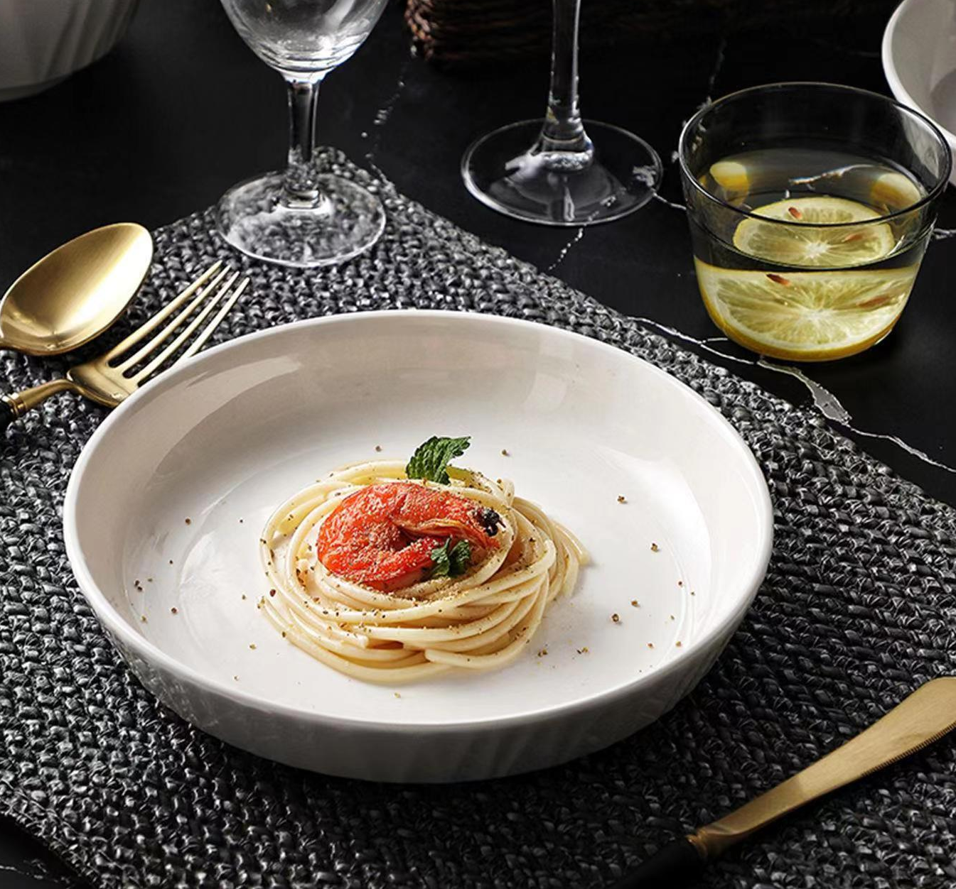 【6只装】莹玉盘健康白瓷可进微波炉西餐餐具景德镇瓷器