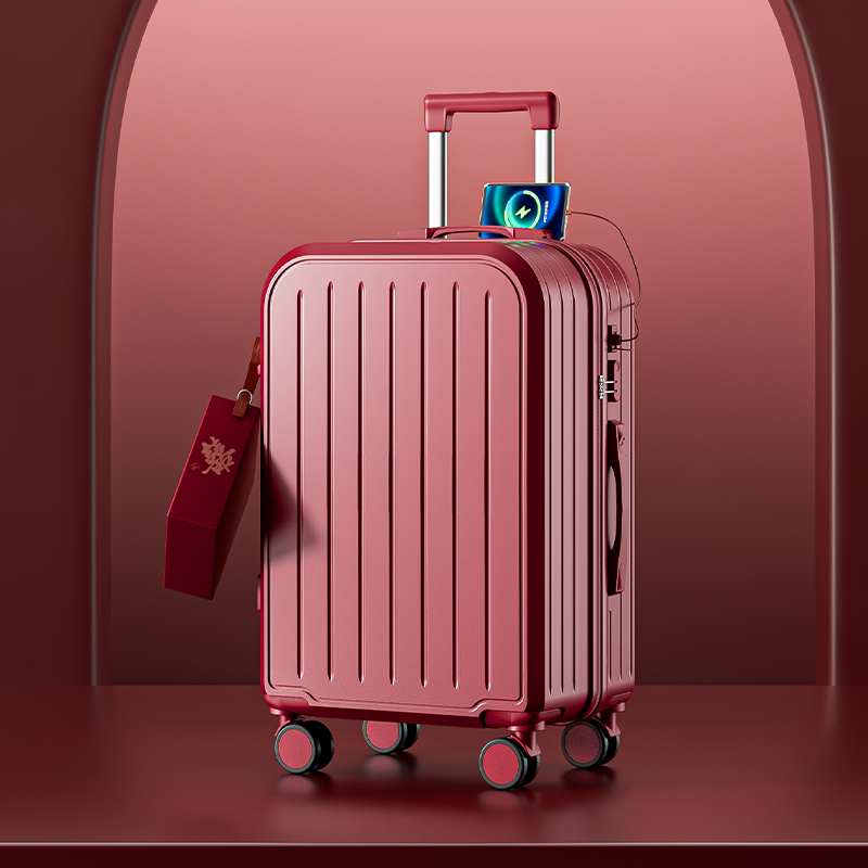 结实耐用新娘婚礼结婚行李箱红色订婚陪嫁箱女拉杆箱密码嫁妆箱子