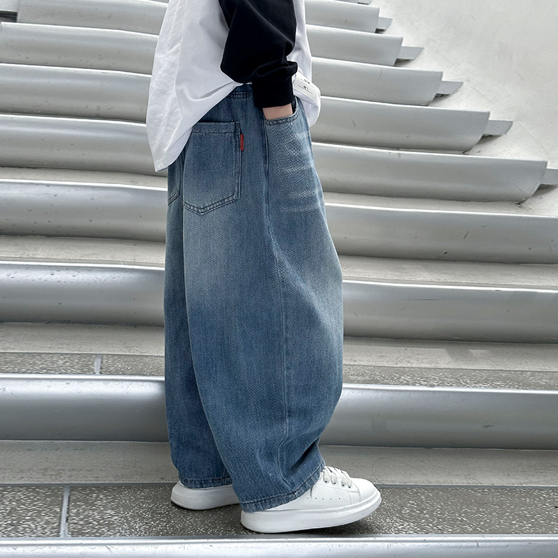 男童牛仔裤秋款2025新款儿童宽松直筒裤中大童洋气休闲裤潮KZW988