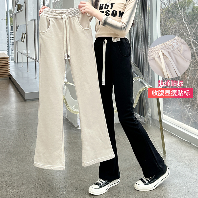 女童喇叭裤春秋款外穿童裤中大童休闲长裤春秋装儿童裤子加厚长裤