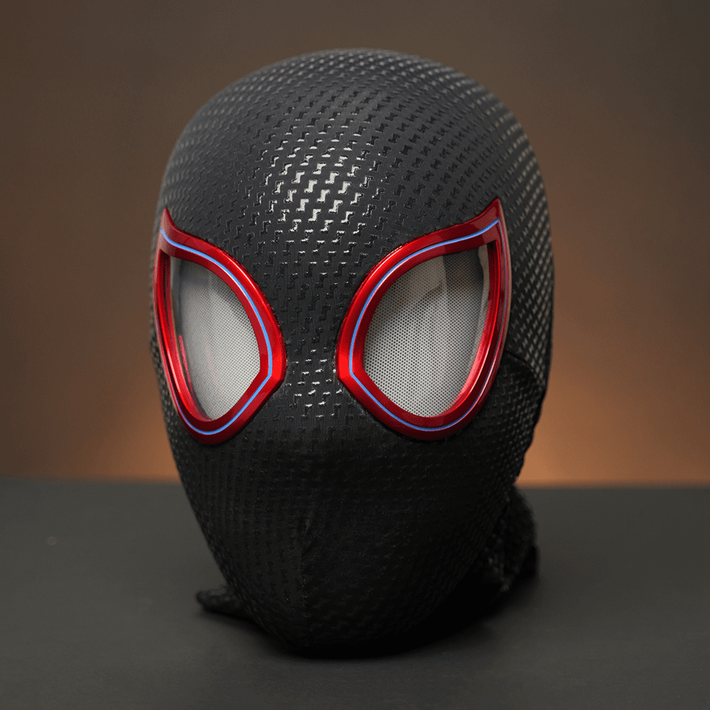 迈尔斯蜘蛛侠头套眼睛可动电动眨眼面罩蜘蛛侠英雄远征头套可眨眼