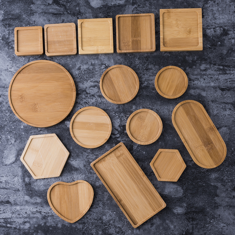 多肉花盆底托马赛克底胚DIY手工掐丝珐琅竹托小花托竹托盘底座