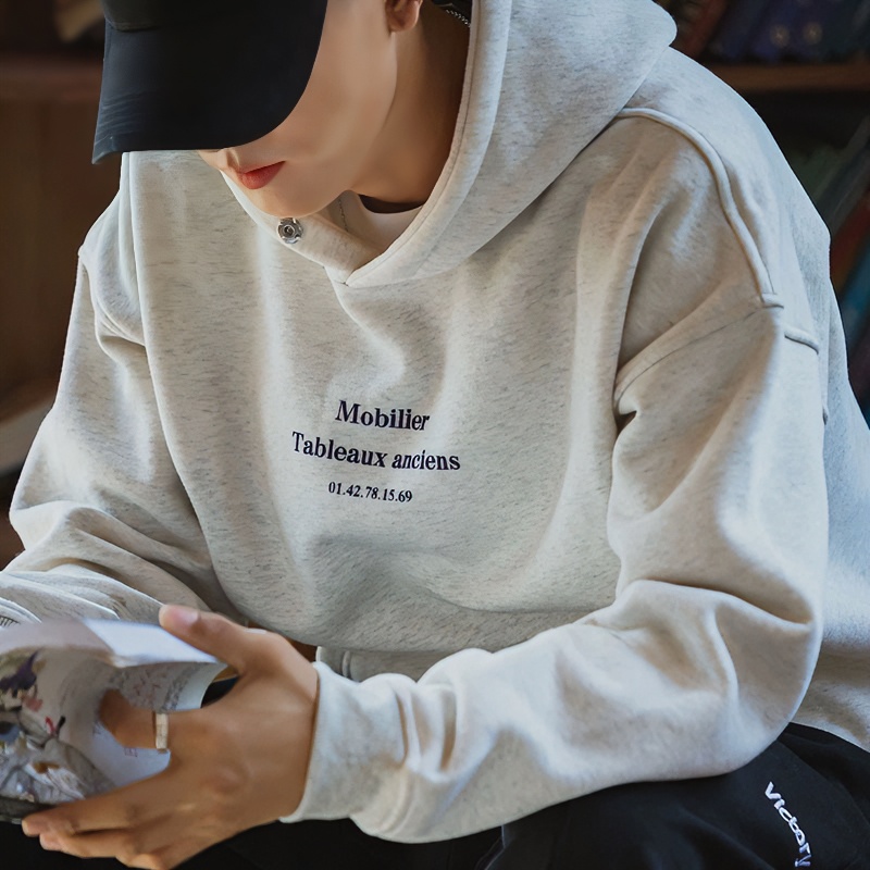 300斤大码男士卫衣宽松连帽男款加绒加厚春秋冬美式秋季简约男生