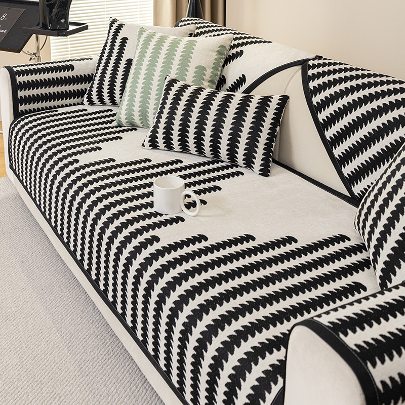 新款高质量雪尼尔沙发垫四季通用简约轻奢座垫防滑皮沙发坐垫罩