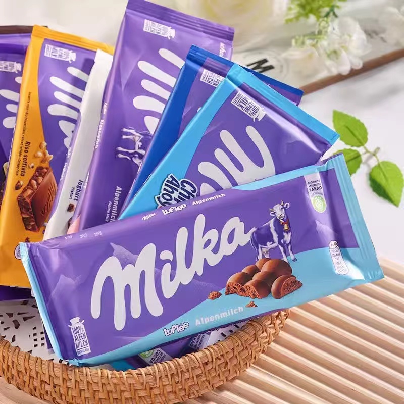 Milka/妙卡德国进口奥利奥气泡草莓榛子可可脂牛奶巧克力